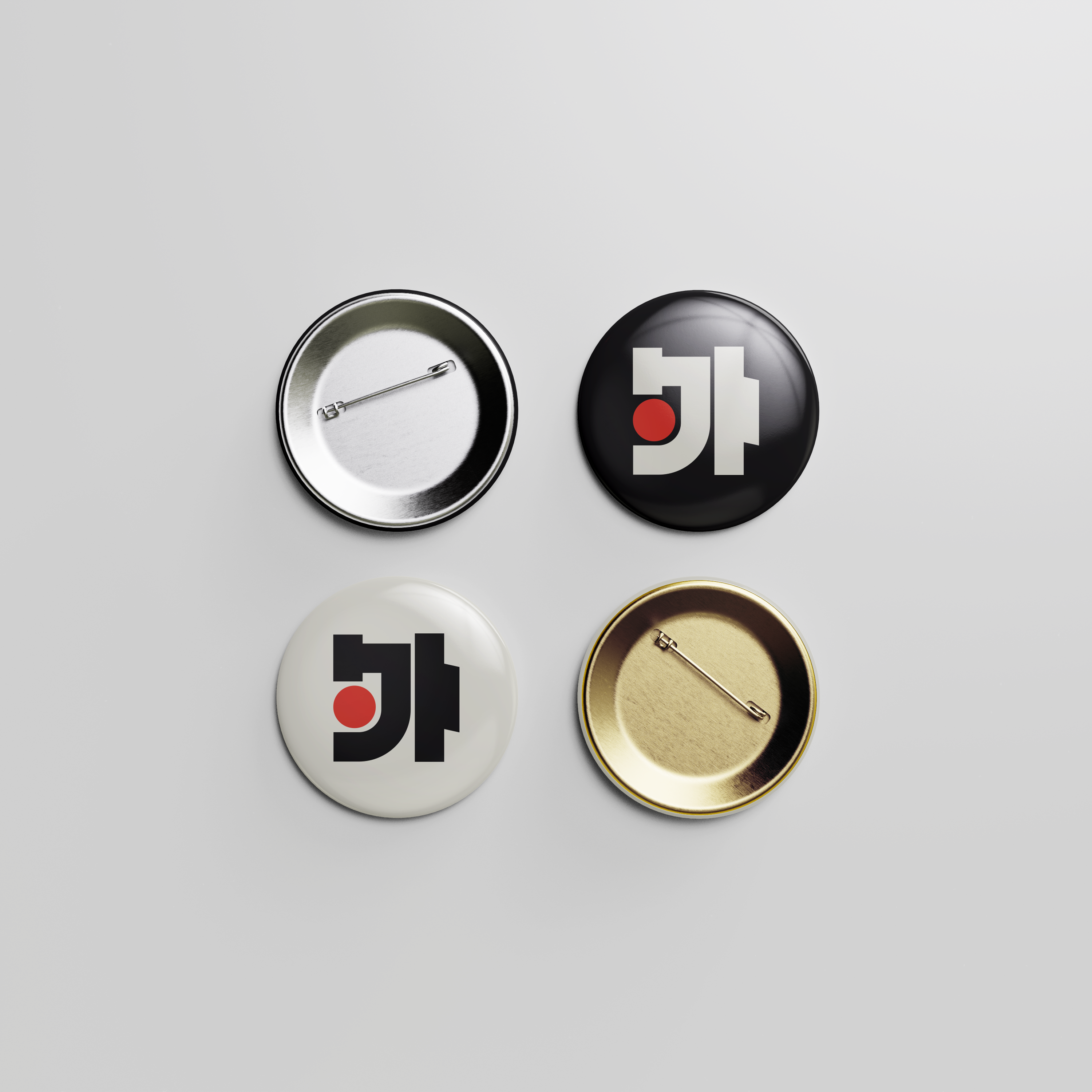 Outland Studio branded pin button mockup